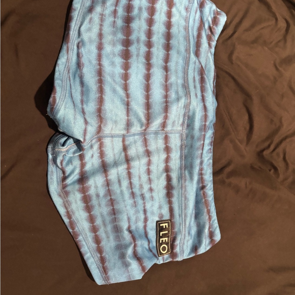 Fleo Sky Blue and Chocolate Tie-Dye Shorts